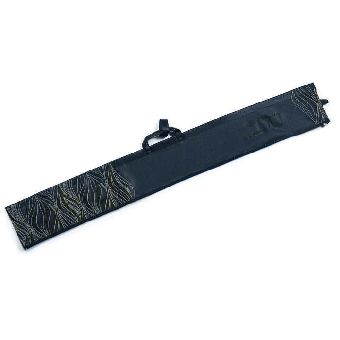 Black Lace leatherette lulav case from Waterdale Collection with gold lace detailing and a carry handle, for Sukkos