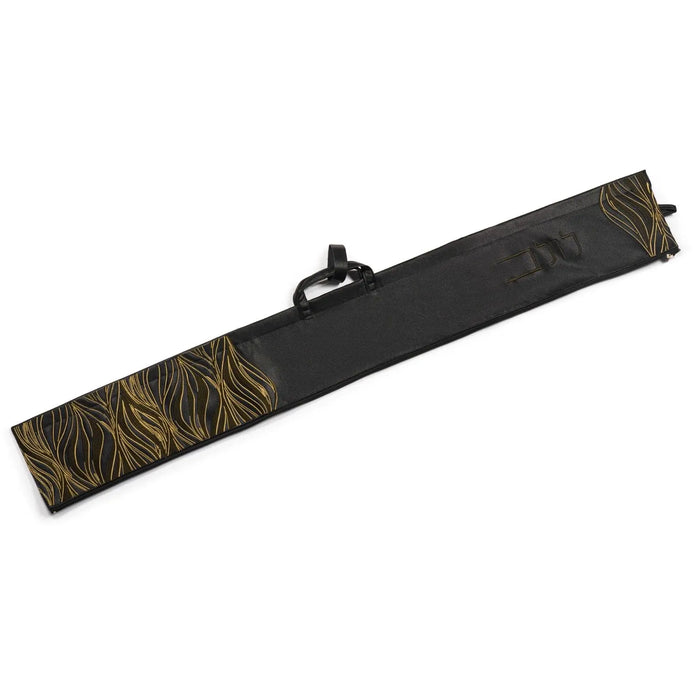 Lace leatherette lulav case with a woven gold lace panel and carry handle for the arba minim on Succos (סוכות)