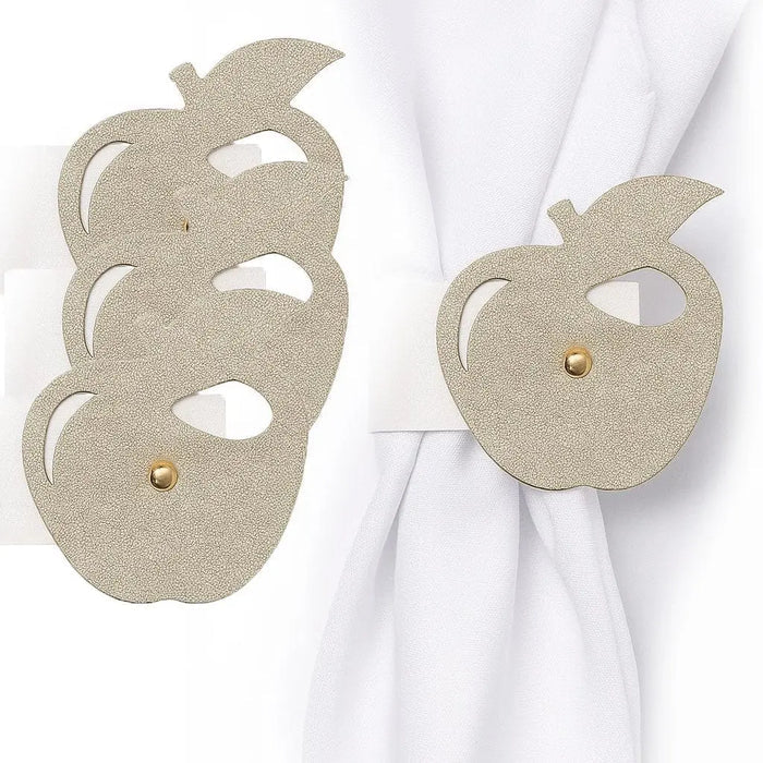 Gold leather apple napkin wraps for the Jewish New Year (ראש השנה)