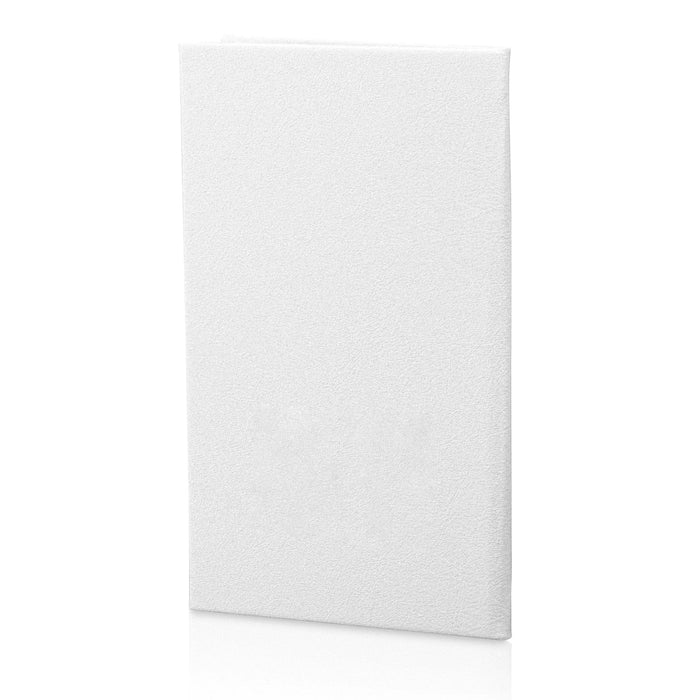 White leather gift note booklet with clean rectangular design, perfect for bat mitzvah cards and special occasions.
