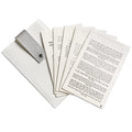 Leather Kitchen Card Magnet Set by Waterdale Collection displayed in tan pouch with fanned stack of printed cards showing Hebrew blessings and text.