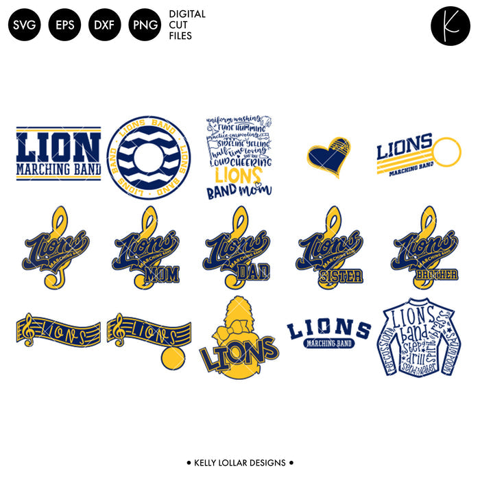 Lions Everything Spirit Bundle | SVG DXF EPS PNG Cut Files