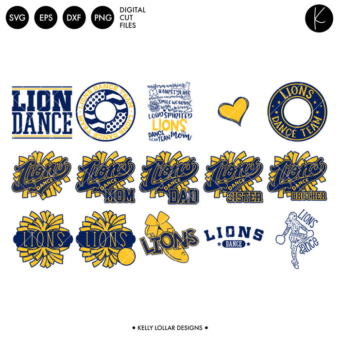 Lions Everything Spirit Bundle | SVG DXF EPS PNG Cut Files