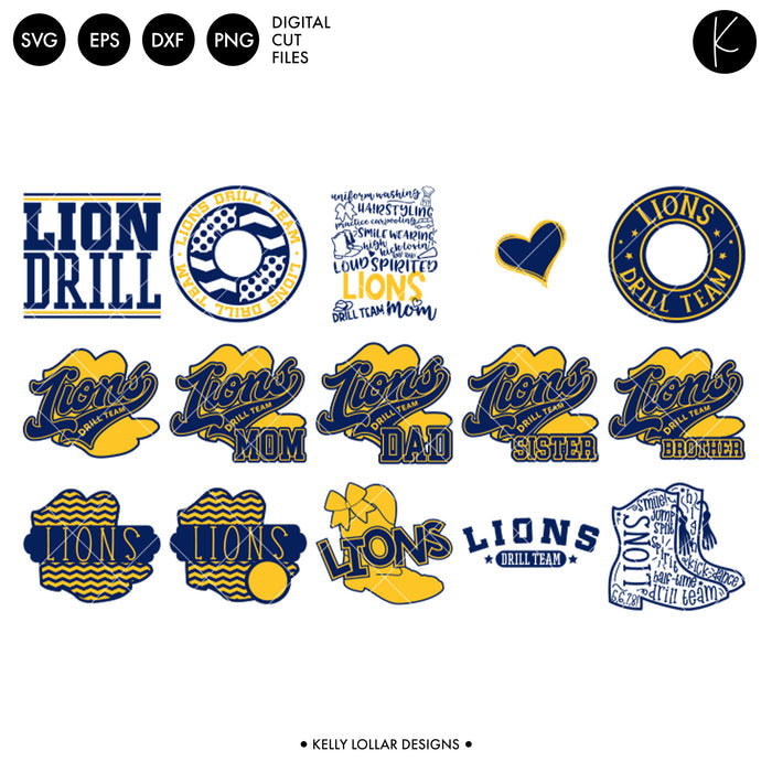 Lions Everything Spirit Bundle | SVG DXF EPS PNG Cut Files