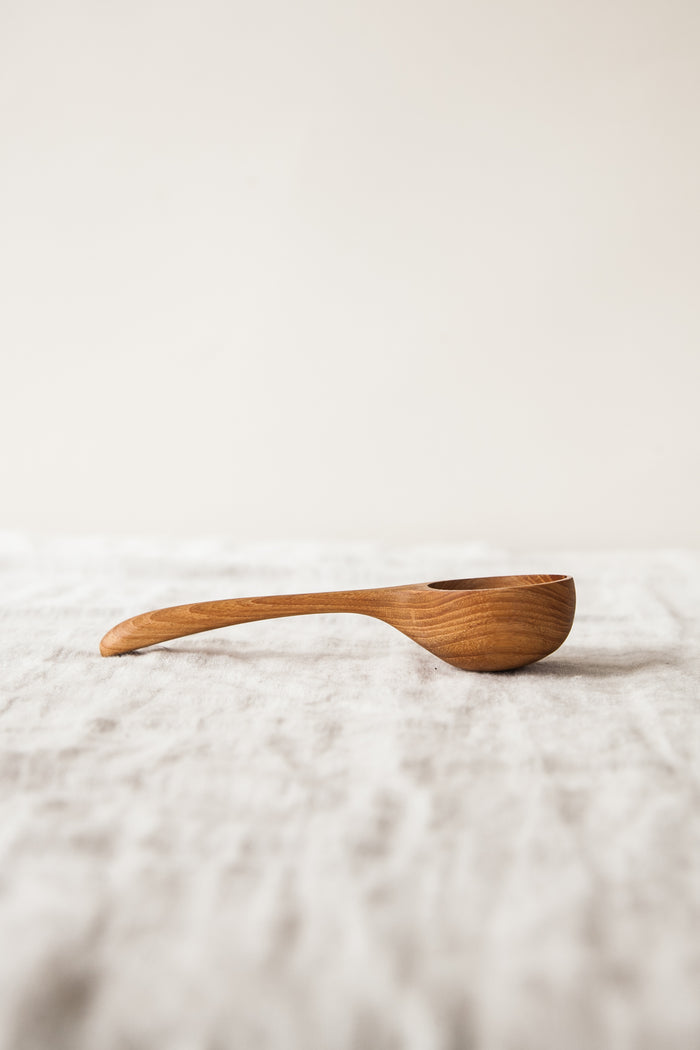 Long Teak Coffee Scoop