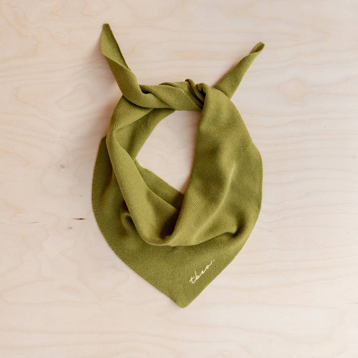 Merino Triangle Scarf in Olive