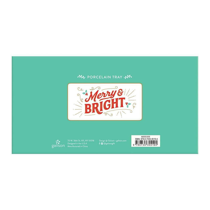Merry & Bright Porcelain Tray Holiday Gifts Galison