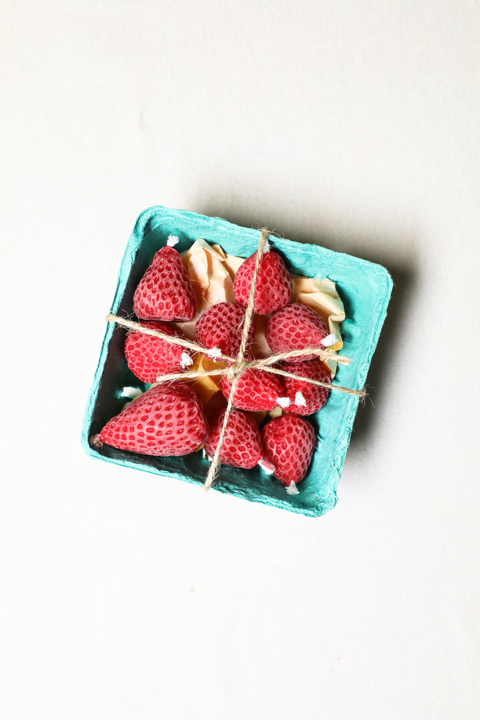 Mini Strawberry Beeswax Candles