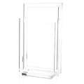 Modern clear acrylic finger towel stand by Waterdale Collection with sleek vertical design for bathroom vanity or kitchen sink.