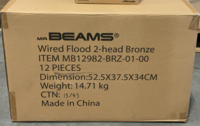 Mr Beams Wired Pro 2-Head Outdoor Motion Sensing LED Security Light, 2700 Lumens, Bronze