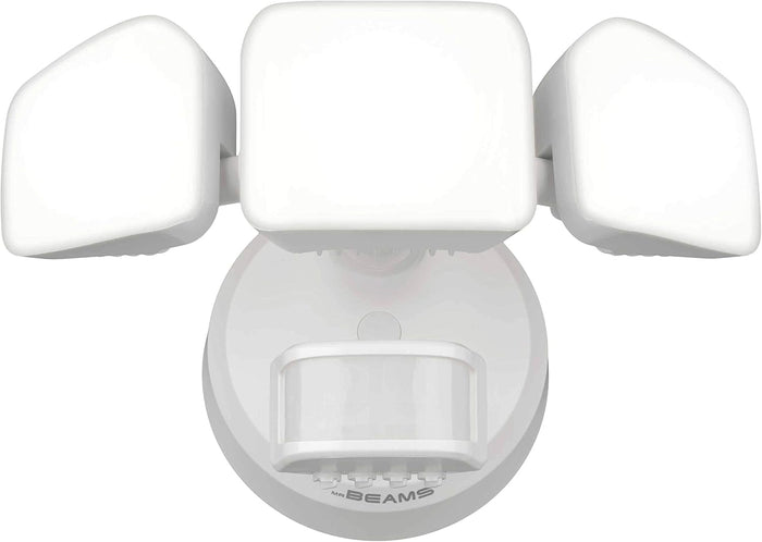 Mr Beams Wired Pro 3-Head Outdoor Motion Sensing LED Security Light, 3900 Lumens, White, 1-Pack