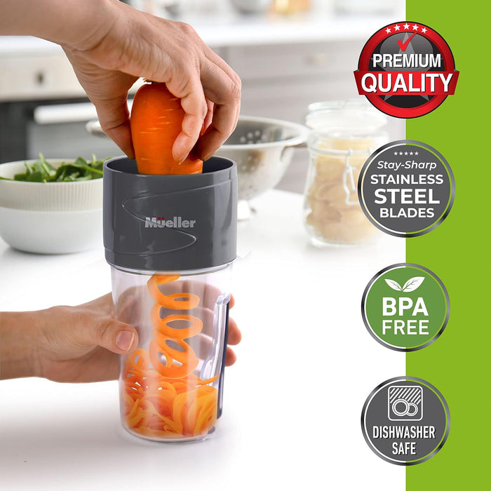 Mueller Spiralizer for Veggies & Salad Container for Lunch, 2 Pack