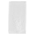 White embossed Netilas Yadayim finger towel featuring decorative religious design, perfect for bathroom vanity or as a hostess gift.