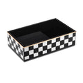 Onyx Guest Towel Holder with black and white checkered pattern, rectangular shape, perfect for bathroom vanity or tabletop display.
