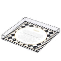 Onyx Havdalah plate with black and white checkered border and central white circle for Shabbat blessings and spices.