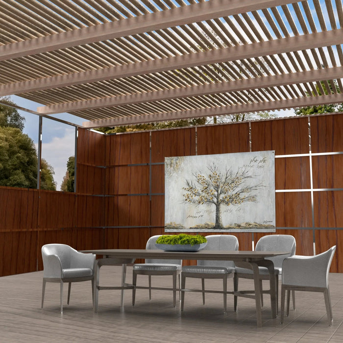 Family Tree Lucite sukkah decoration by Judy in a succah with wooden walls and a lattice roof, for Sukkot (סוכות)