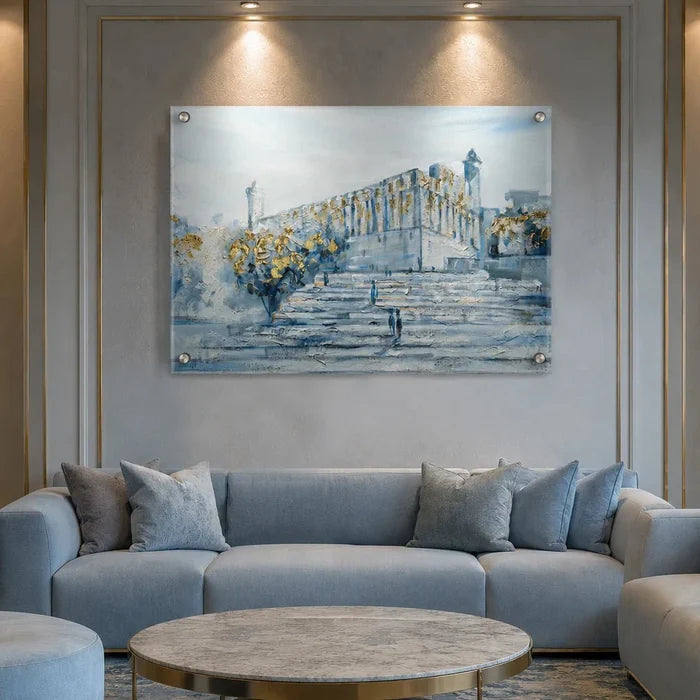 Modern Me’aras Hamachpelah wall painted by Yonatan judaica wall art