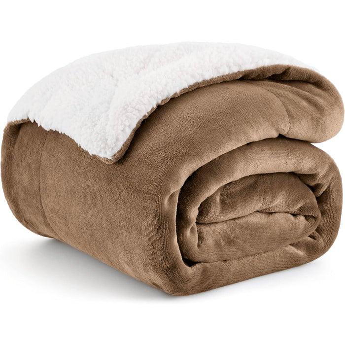 Perfectly Plush Mink Sherpa, Ultimate Blanket Oversized 60" x 72",  Reversible Hypoallergenic Comforter
