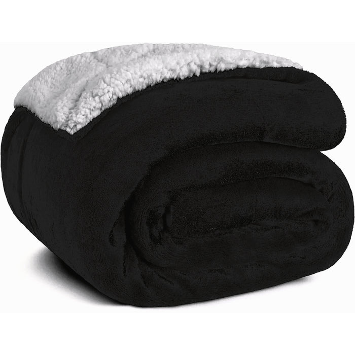 Perfectly Plush Mink Sherpa, Ultimate Blanket Oversized 60" x 72",  Reversible Hypoallergenic Comforter