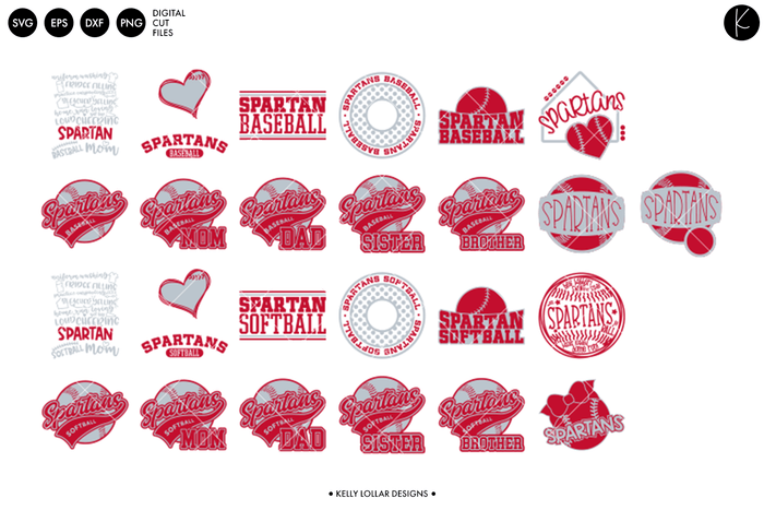 Private Listing | Spartans Softball & Baseball Bundle | SVG DXF EPS PNG Cut Files