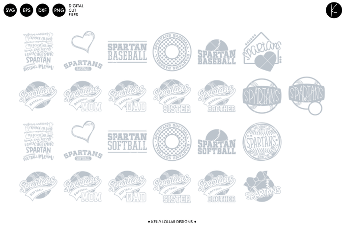 Private Listing | Spartans Softball & Baseball Bundle | SVG DXF EPS PNG Cut Files