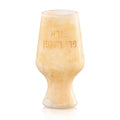 Cream-colored resin Kiddush cup with Hebrew text, featuring a wide bowl and narrow stem base for Havdalah and Shabbat ceremonies.