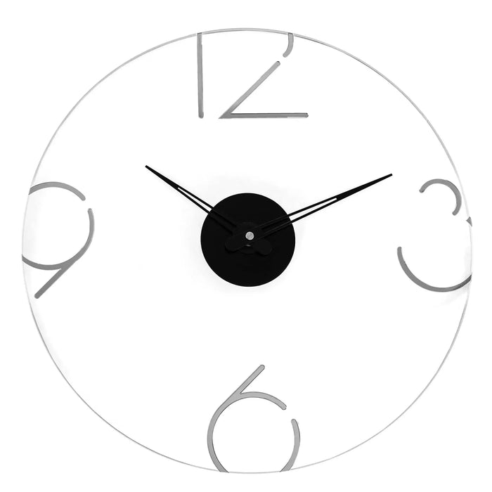 Gold number wall clock with black hands and minimalist design, featuring metal numerals at 12, 3, 6, and 9 positions on a clean white face.