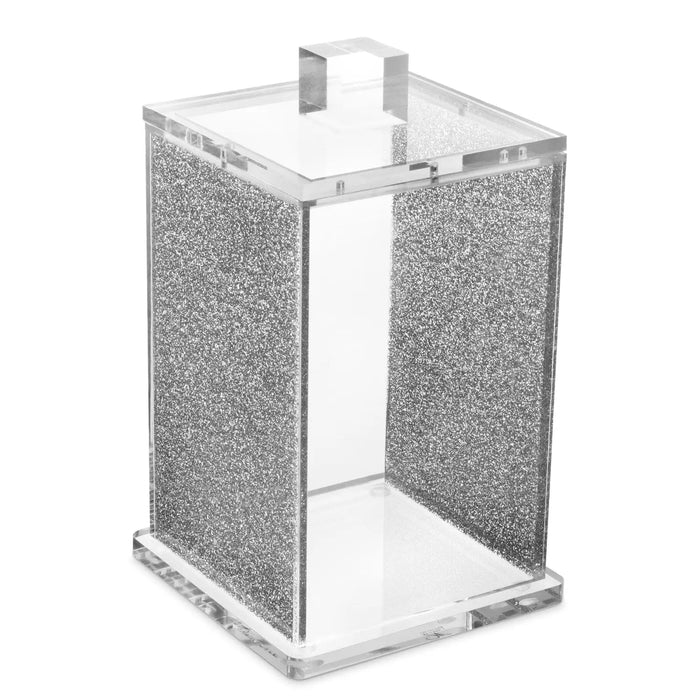 Square marble glitter canister with white lid from Waterdale Collection serveware collection for kitchen storage and organization.