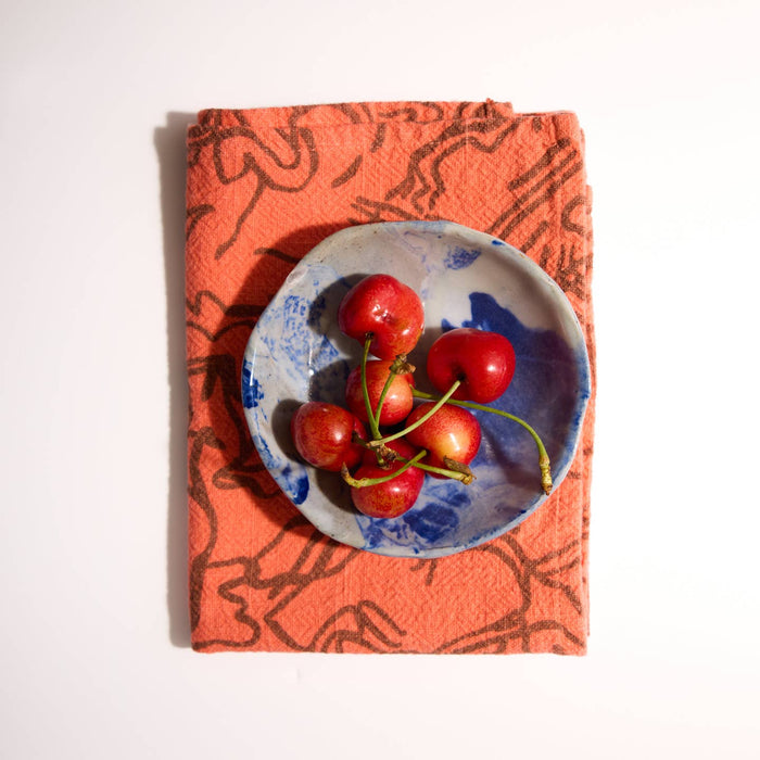 Stream Tea Towel / Clay + Orange