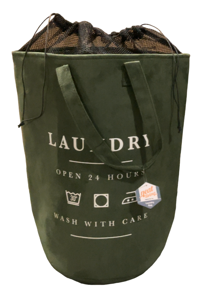 Suede Laundry Bag with Handles and Drawstring Closure, 2 Pack