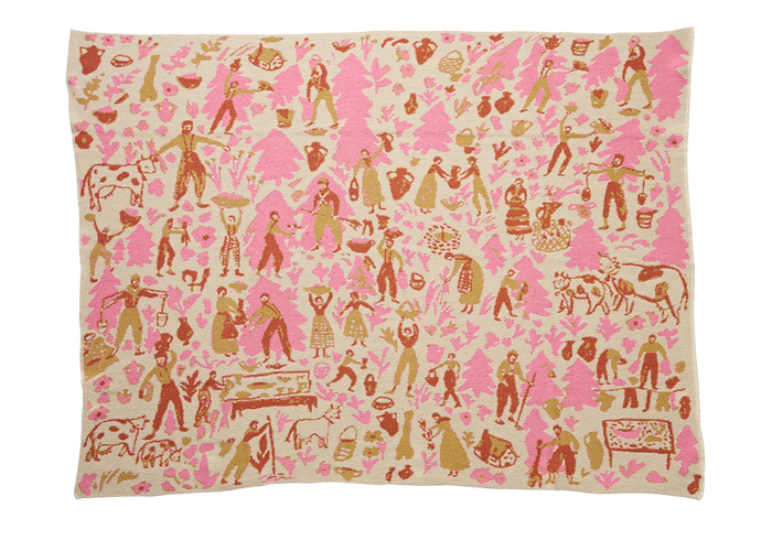 Swiss Fields Carnation Blanket