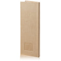 Tall leather-bound Haggadah with embossed design on cover, tan beige color, standing upright for Passover