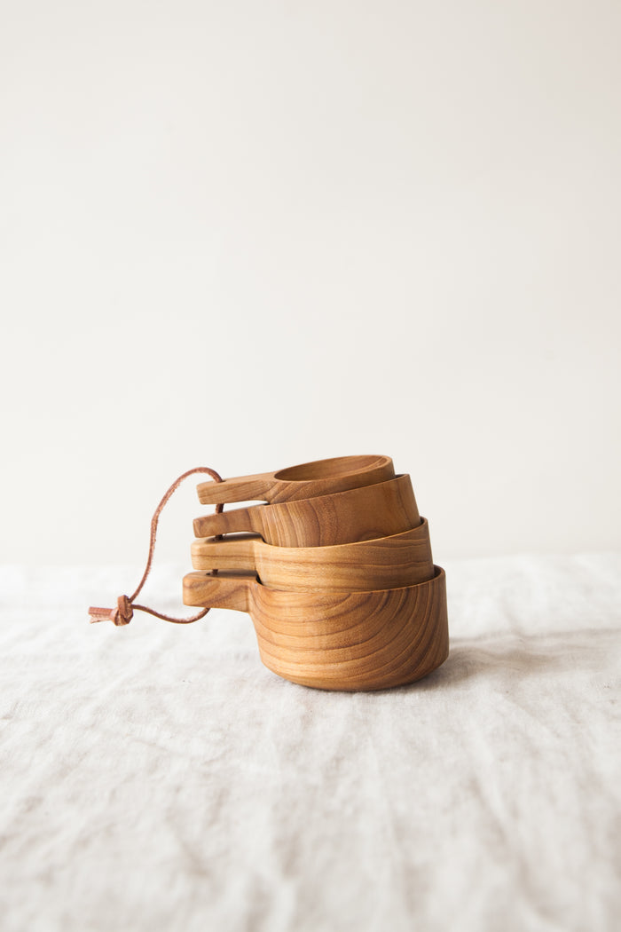 Teak Measuring Cups