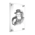 The Brisker Rav Gadol sketch in black and white, displayed in clear acrylic wall mount frame, 16x20 wall art print.