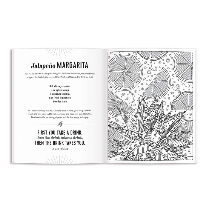 The Power of Positive Drinking Coloring and Cocktail Book Coloring Books Galison
