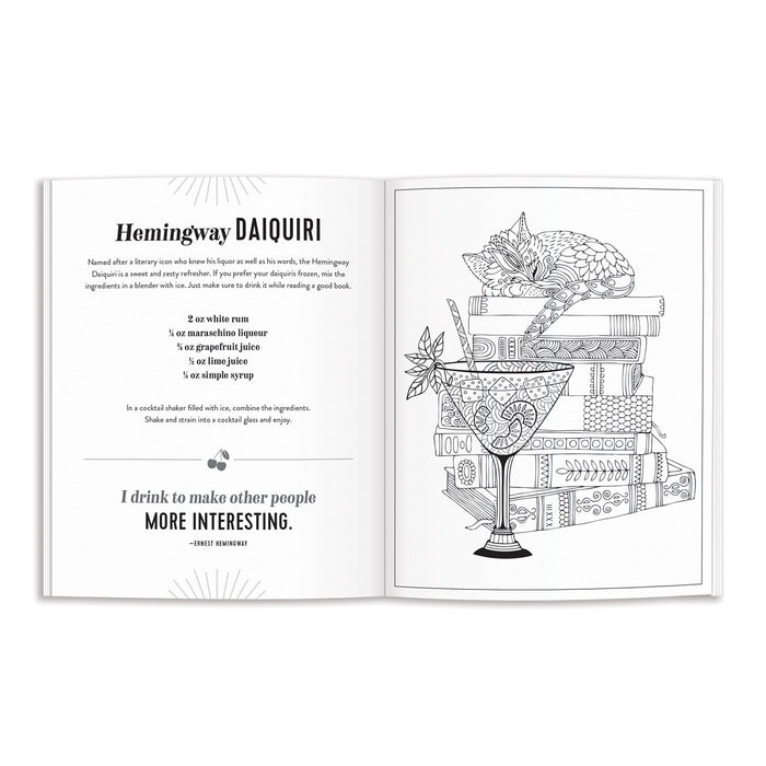 The Power of Positive Drinking Coloring and Cocktail Book Coloring Books Galison