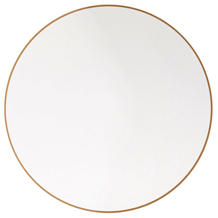 Thin Border Charger plate with delicate gold rim on clear Lucite, elegant table charger for formal dining and holiday settings.
