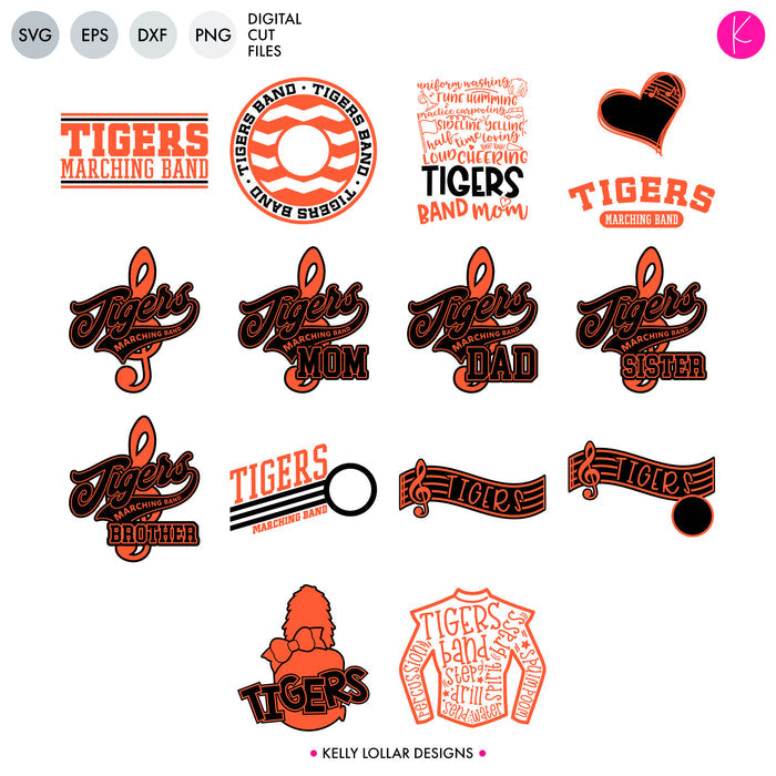Tigers Everything Spirit Bundle | SVG DXF EPS PNG Cut Files