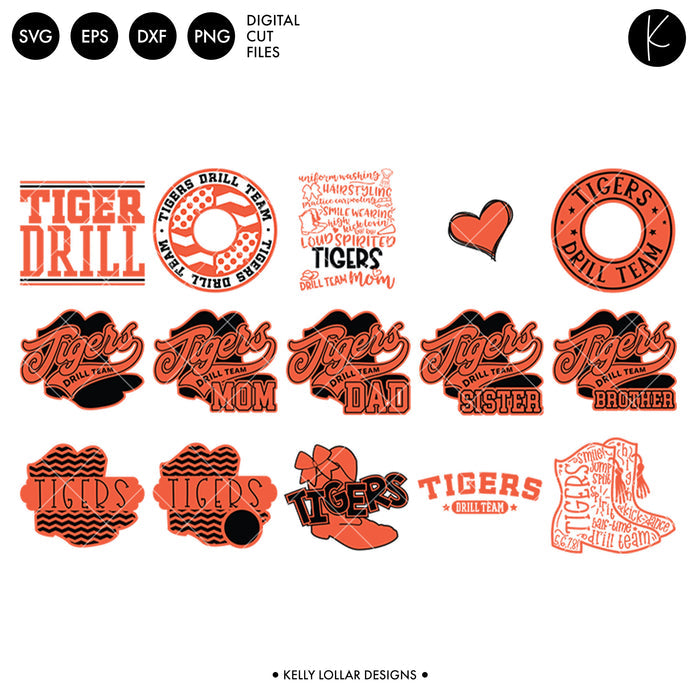 Tigers Everything Spirit Bundle | SVG DXF EPS PNG Cut Files