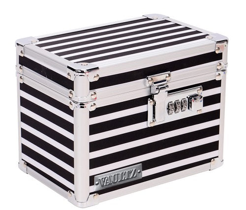 Vaultz Locking Medicine Box w/Combination Lock - Striped