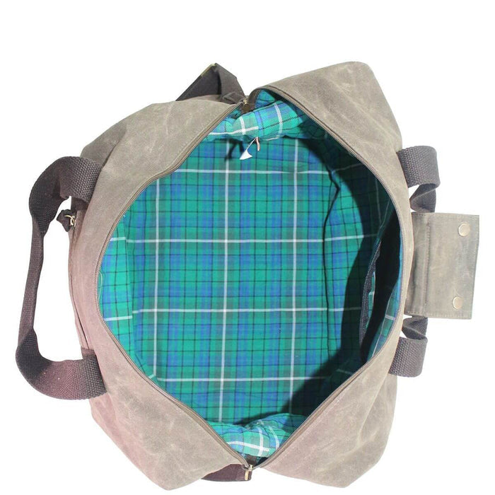 Waxed Canvas Voyager Weekender Olive Interior