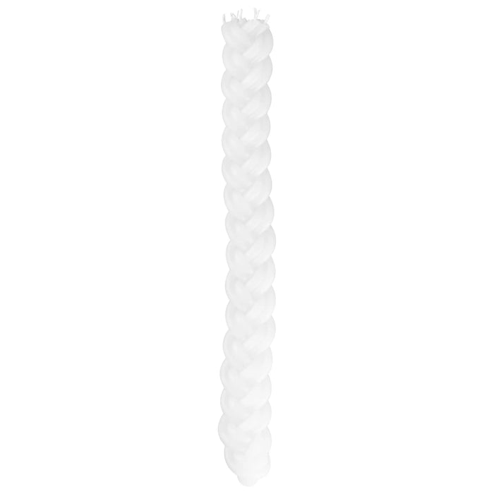 White braided Havdalah candle with multiple wicks, traditional Jewish ceremonial candle for Shabbat blessings