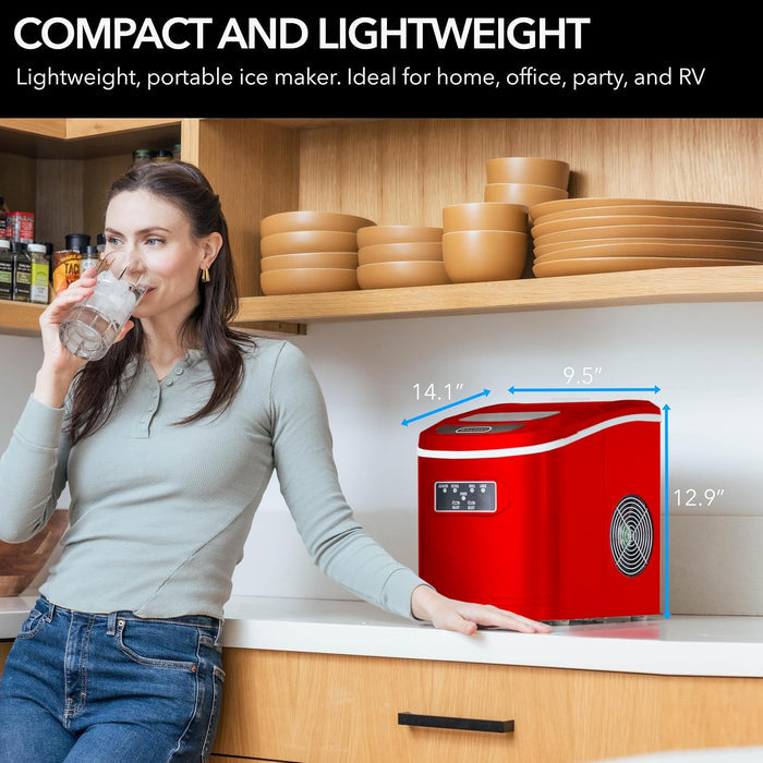 Whynter IMC-270MR Compact Portable Ice Maker 27 lb capacity  Metallic Red