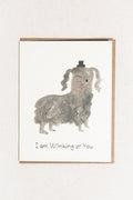 Winking Dog Greeting Card