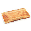 Wooden Challah Board with natural wood grain and engraved Hebrew text, perfect for Shabbat and Jewish holiday entertaining.